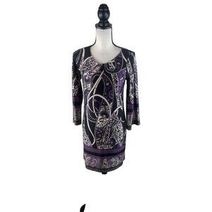 Alyn Paige Retro Y2k Long Sleeve Dress Party Stretch Cutout Back S